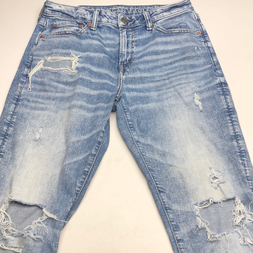 DISTRESS MENS VINTAGE AMERICAN EAGLE ATHLETIC FIT JEANS 30x32 😎 - Picture 5 of 13